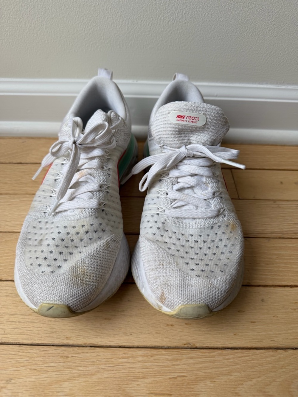 Nike React Infinity Run Flyknit Women’s Size 7 – White/Red/Mint - Picture 4 of 8